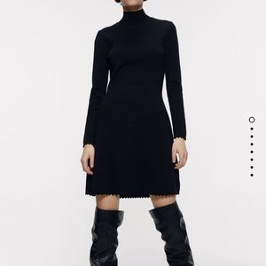 Zara black mini dress long sleeve